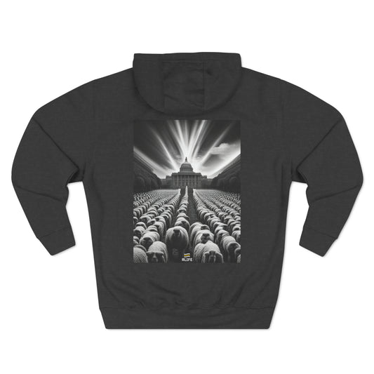 "SHEEPLE (wake up)" - Backside Design - Premium Pullover Hoodie